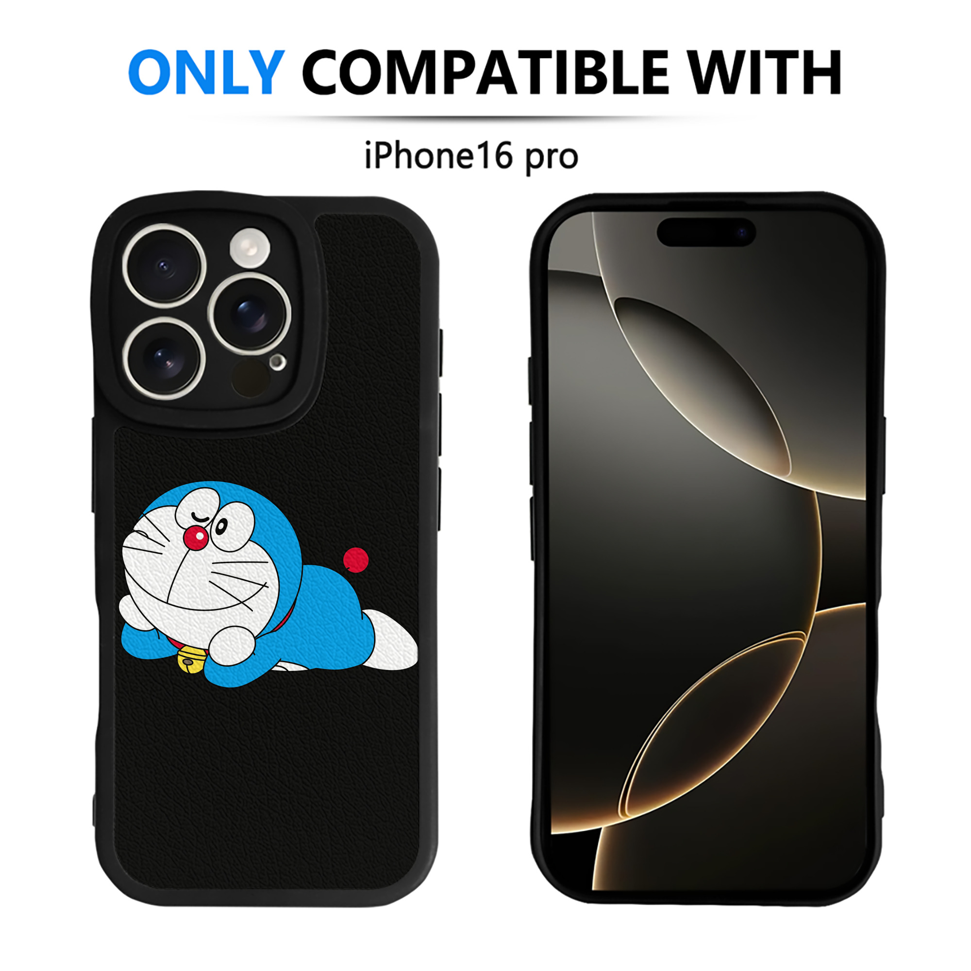 （画像用） ドラえもん Doraemon 【iPhone 16シリーズ対応】シリコンスマホケース（レザー調） 材質：シリコン